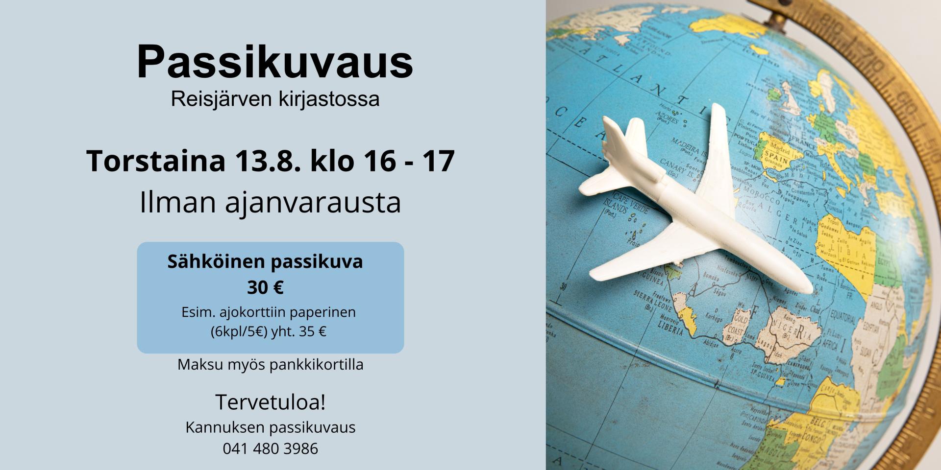 Passikuvaus kirjastolla 13.8. klo 16-17